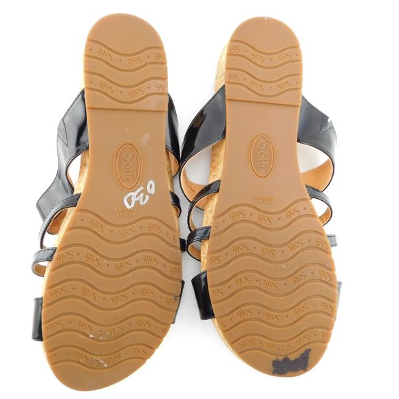 SOFFT Black Patent Slide Sandals 9 - Picture 4 of 6